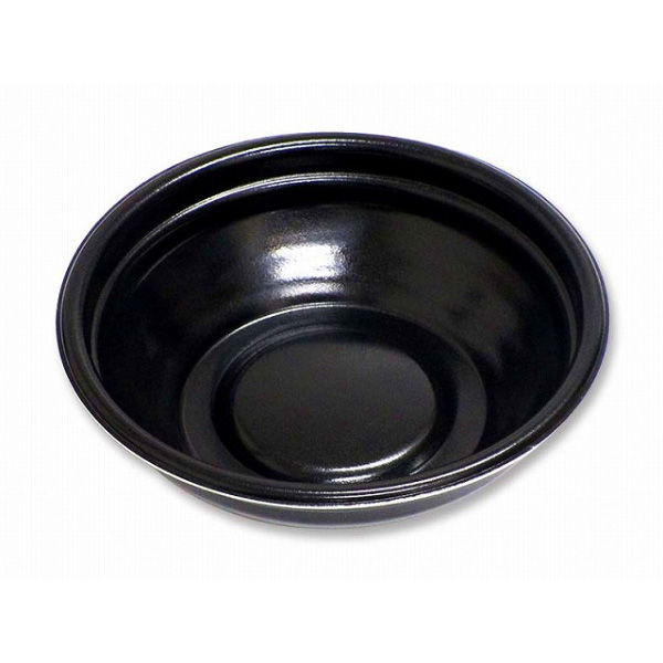 デンカポリマー スープ・麺容器　E-52浅本体 黒/黒　600枚(50枚×12) 38783（直送品）