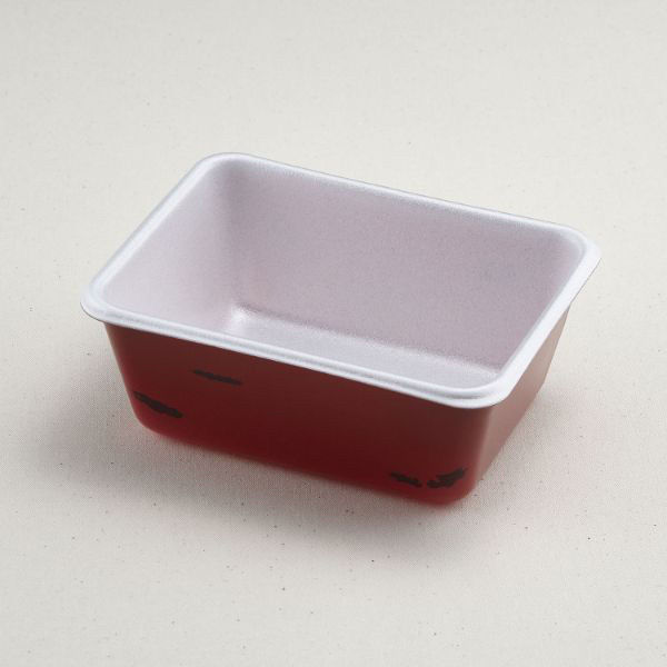 青葉紙業 弁当容器 B-46 本体 赤うるし 700枚(50枚×14) 201564 1ケース(700枚入(50枚×14袋))（直送品）