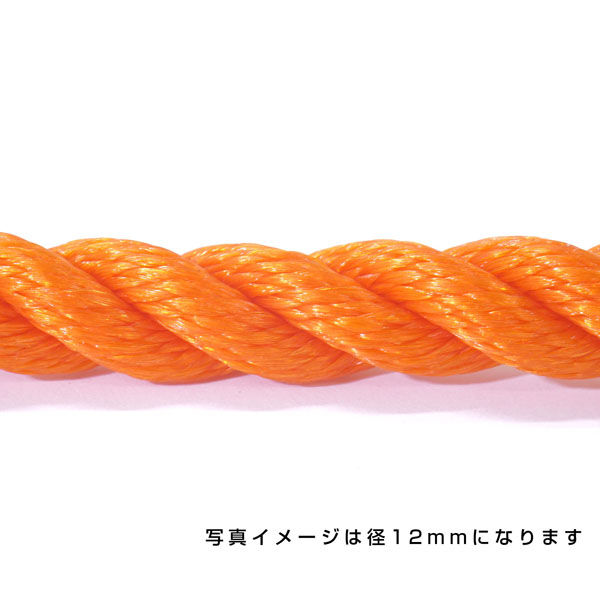 伊藤製鋼 ポリエチレンロープ　オレンジ　１０ｍｍ　２００ｍ巻 6300040584 1巻（直送品）