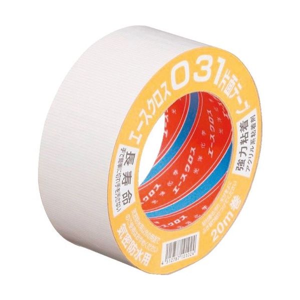 光洋化学 エースクロス031白 75mm×20m 031 7520WH 1セット(15巻) 200-3882（直送品）