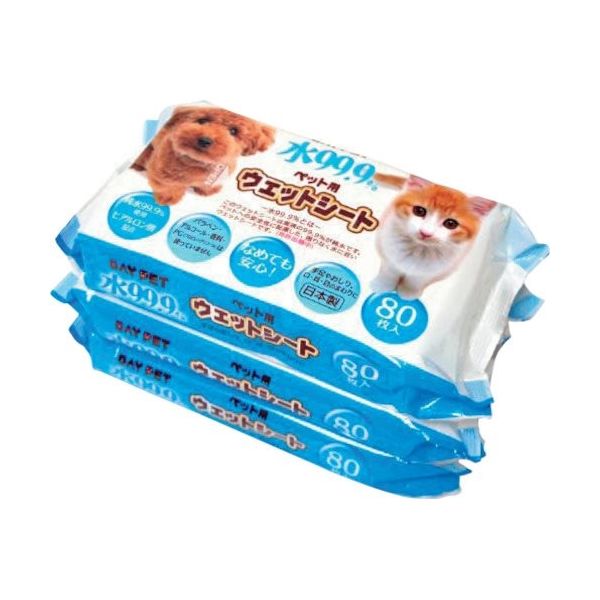 アイプラス レック 水99.9%ペット用シート80枚3P E-137 1セット(48個:3個×16袋) 428-4524（直送品）