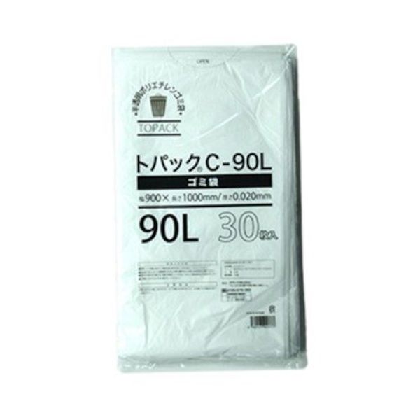 オザックス トパックゴミ袋 C 90L 厚さ0.020mm 30枚 00442599 1冊(30枚) 458-0650（直送品）