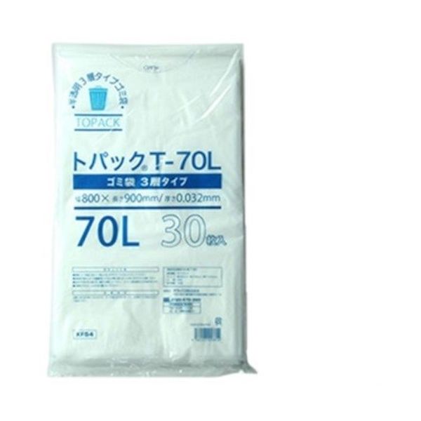 Amazon｜オザックス トパック ゴミ袋T-70L 30枚入り 半透明(10冊