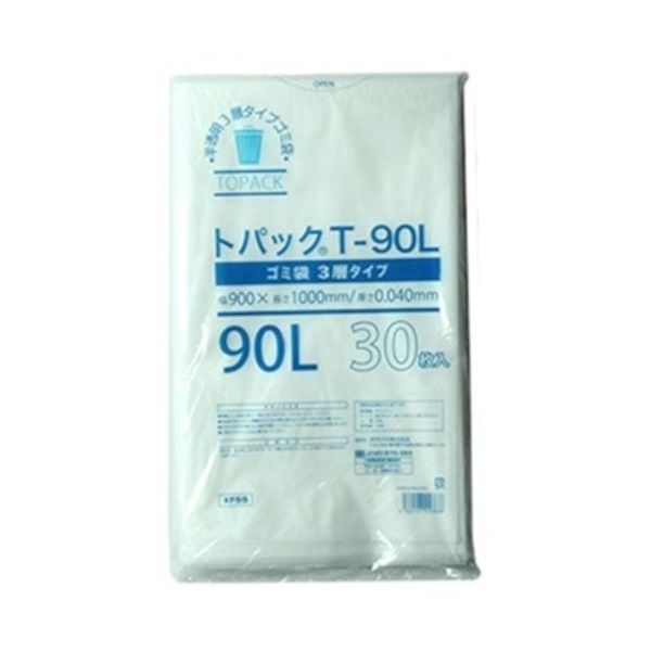 オザックス トパックゴミ袋 T 90L 厚さ0.040mm 30枚 00442646 1冊(30枚) 458-0653（直送品）