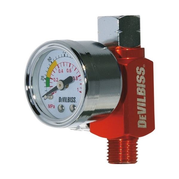 CFTランズバーグ DeVilbiss ガン手元エアバルブ(ゲージ付) HAV-503-B 1個 158-0153（直送品）