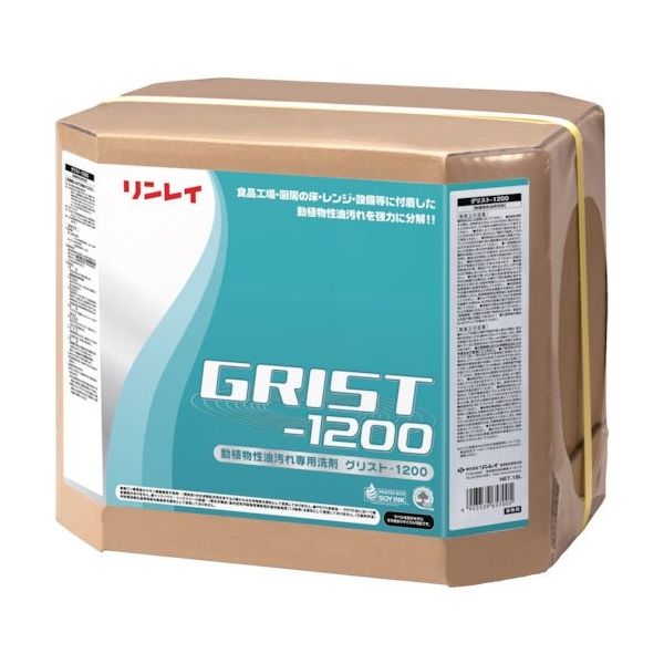 リンレイ 動植物系油用洗剤 グリスト1200 食品工場用 18L RECOBO 707031 1缶(1箱) 191-2629（直送品）