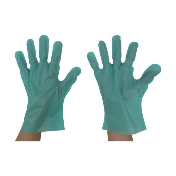 東京パック エンボス手袋五本絞り化粧箱M グリーン GGK-M 1セット(2000枚:200枚×10箱) 158-4452（直送品）