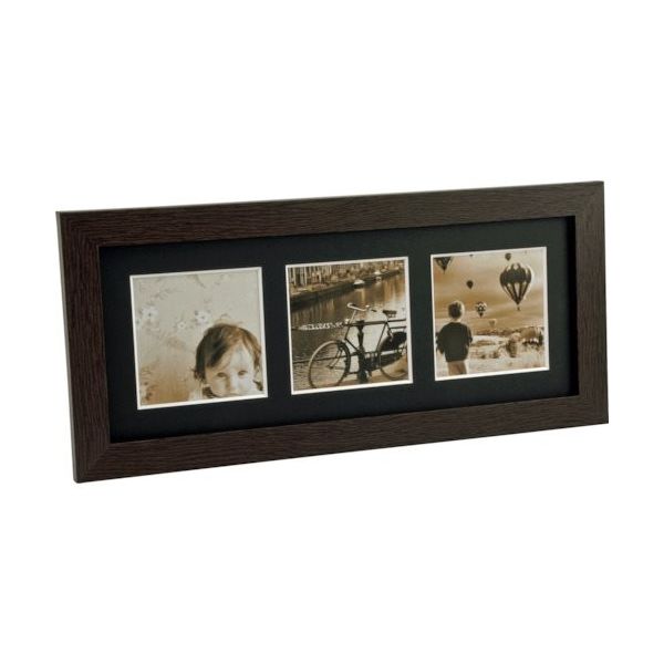 ケンコー・トキナー ケンコー 1250166 写真立て ましかく窓フレーム3窓ブラウン PSーMSー3ーBR 1枚 414-2607（直送品）
