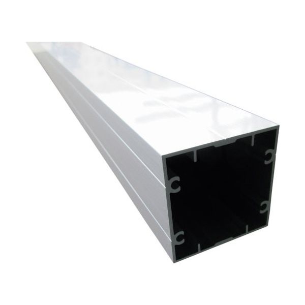 アルインコ アルミ支柱 角50x50x1.4 ビスホール付 シルバー 3.65m AA110SS 1本 125-0589（直送品）