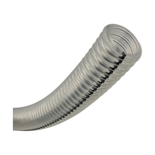 帯電防止・食品粉粒体搬送用耐熱・耐圧ホース トヨフーズアースホース 内径50.8mm×外径64.5mm 長さ15m TFEー50ー15 1巻（直送品） 78,954円
