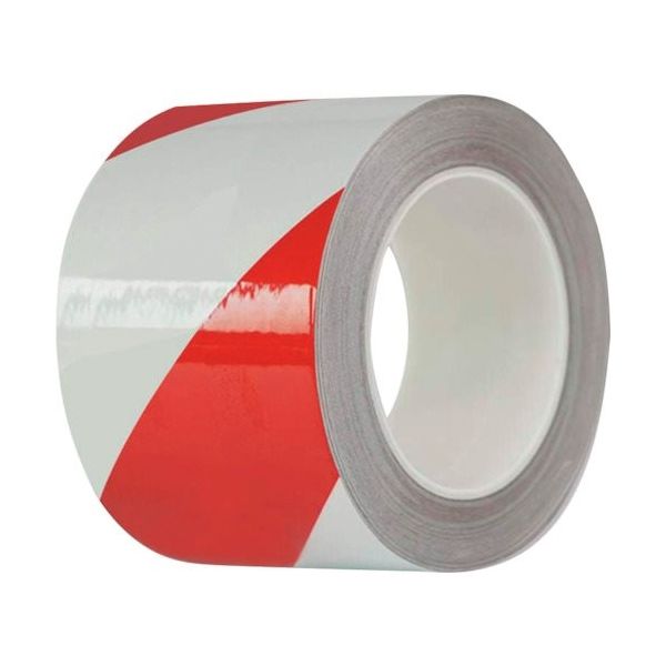 セーフラン安全用品 セーフラン 再帰反射ラインテープ 幅100mm×22m 赤/白 14347 1巻 270-9706（直送品）