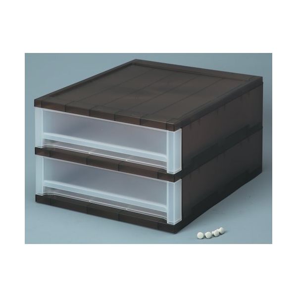 サンコープラスチック SANKO pla 427182 Brio A4浅型2段ケース BR ブラウン 42718 1セット(12台)（直送品）