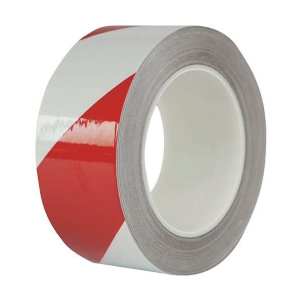 セーフラン安全用品 セーフラン 再帰反射ラインテープ 幅50mm×22m 赤/白 14206 1巻 270-9695（直送品）