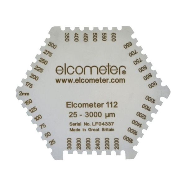 エルコメーター elcometer 六角形ウェットフィルム膜厚計 B112-1B 1枚 107-1213（直送品）