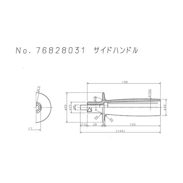 ニデックテクノモータ NDC サイドハンドル 76828031 1個 415-9986（直送品）