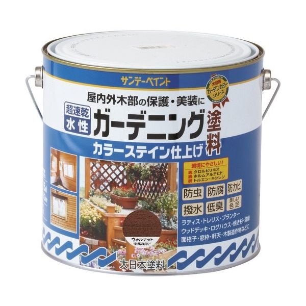 サンデーペイント 水性ガーデニング塗料カラーステイン グリーン 3L 265497 1個 201-1624（直送品）