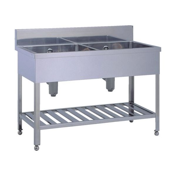 テラオカ 45C ステンレス製2槽シンク SUS430 10