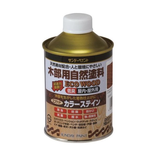 サンデーペイント エコウッドカラーステイン チーク 200M 262625 1個 196-8373（直送品）