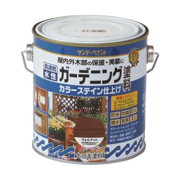 サンデーペイント 水性ガーデニング塗料カラーステイン ブラック 700M 265282 1個 201-3201（直送品）