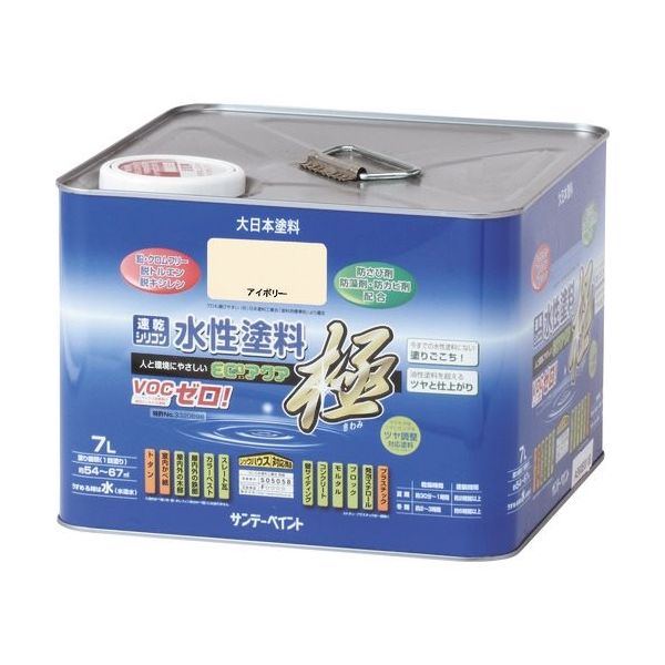 サンデーペイント 水性ECOアクア ミルキーホワイト 7L 275755 1個 201-7830（直送品）