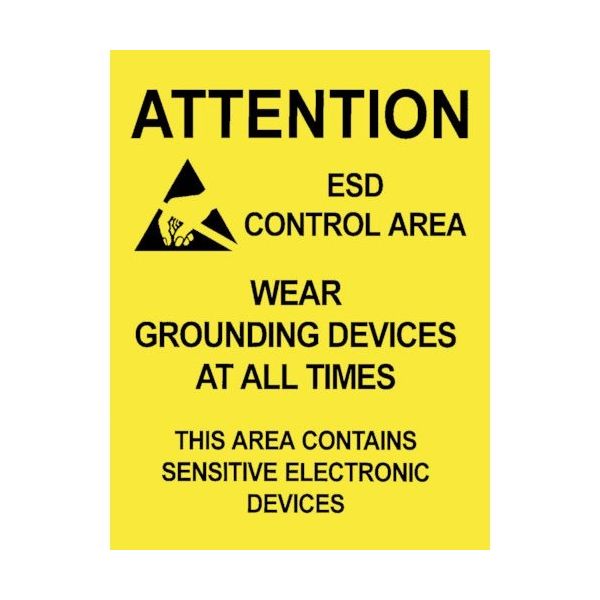 DESCO JAPAN ポスター 注意区域 432mmX559mm (5枚入) 06742 1パック(5枚) 111-4385（直送品）