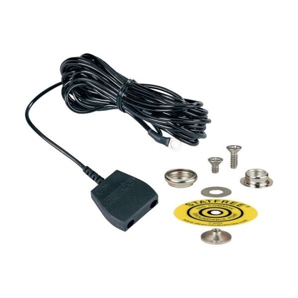 DESCO JAPAN コード、セット、共用接地 10 mm 標準端子、1MEG抵抗付き、コード長4.57 m 14213 1セット（直送品）