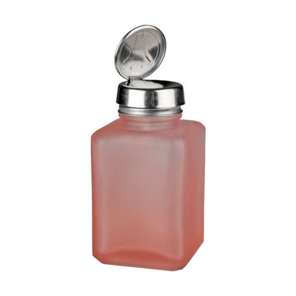 DESCO JAPAN ディスペンサー ONEーTOUCH 角型ガラスボトル ピンク 120cc 35380 1個 111-9115（直送品）