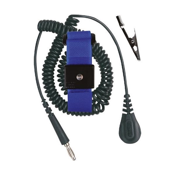 DESCO JAPAN 布製リストストラップ 長さ調整機能付き コード長さ1.8m 09078 1個 111-7484（直送品）