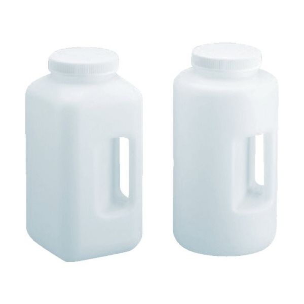 TARSONS ハンドル付広口瓶 HDPE製/蓋:PP製 4L(丸型) 583357 1個 136-6700（直送品）