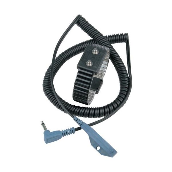 DESCO JAPAN リストストラップ、2線方式、伸縮金属バンド 4mm x 2、コード長さ 1.83 m、Sサイズ 19859 1個（直送品）