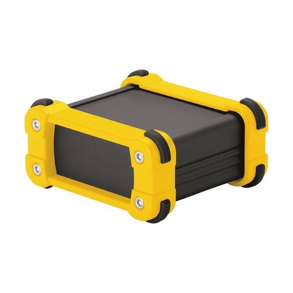 タカチ電機工業 タカチ コーナーガード付アルミケースアルミパネルタイプ ブラック/イエロー EXP12-4-9BY 1台 203-0219（直送品）