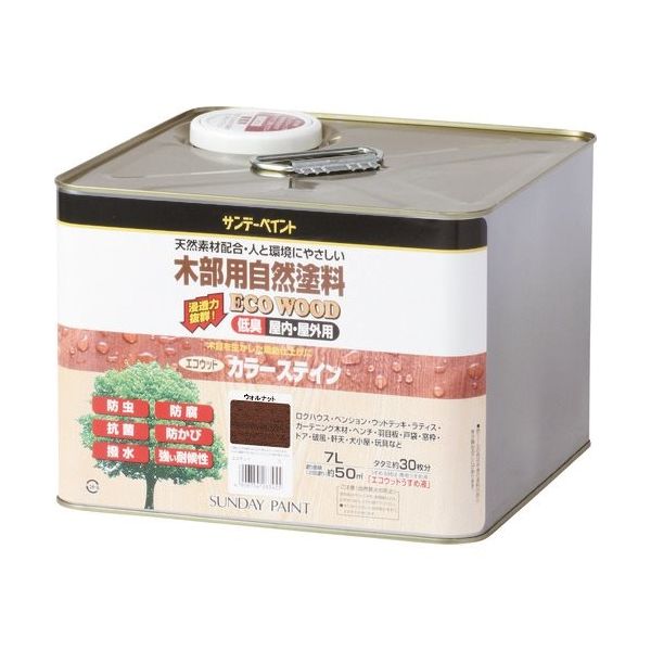 サンデーペイント エコウッドカラーステイン チーク 7L 263479 1個 196-9949（直送品）