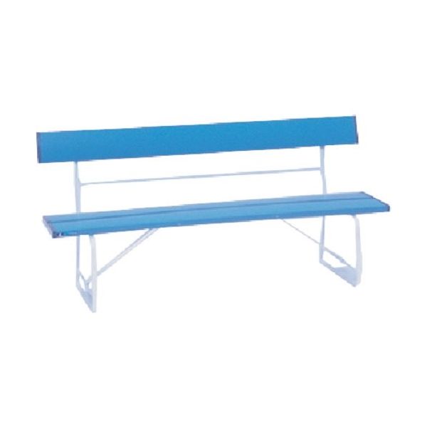 つくし工房 つくし 【テラモト製品】背付きベンチ 1500mm幅 青 8955-B 1台 184-7987（直送品）