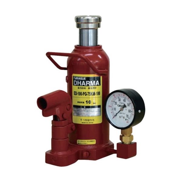 今野製作所 イーグル ゲージ付油圧ジャッキ 能力16t ED-160-PG-75KM-160 1台 522-4098（直送品）