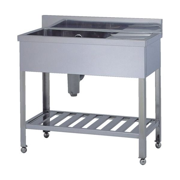 テラオカ 1SR90ー60Cステンレス1槽水切りシンク奥行600mmSUS430 10-1104-95 1台 857-0515（直送品）