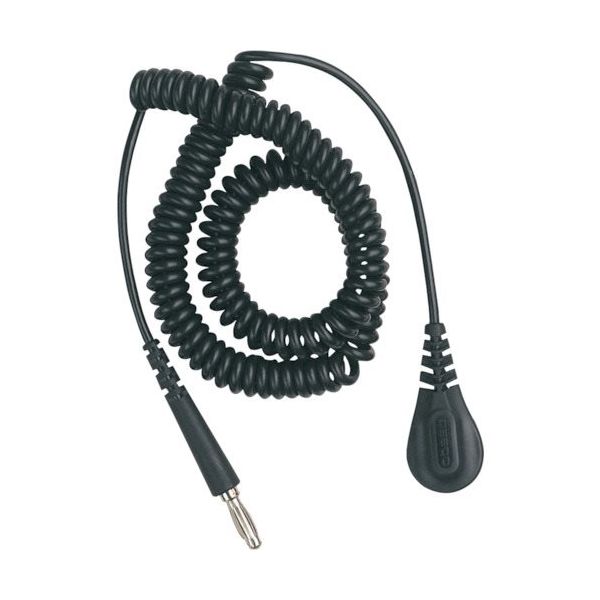 DESCO JAPAN コード、コイル式、黒、1.83m、4mm 09480 1個 111-5960（直送品）