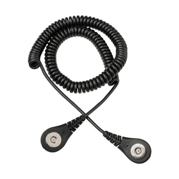 DESCO JAPAN コード コイル式 マグネット嵌合 マグネット接地 黒 1.83m 09190 1個 859-0159（直送品）