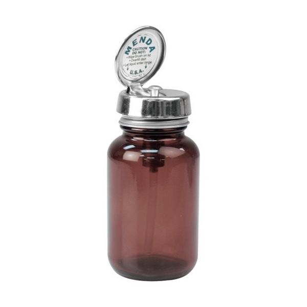 DESCO JAPAN ディスペンサー、PUREーTOUCH ガラス製、琥珀色、丸ビン、120cc 35112 1個 111-7460（直送品）