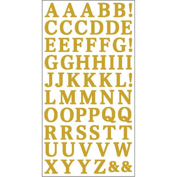 クローズ・ピン グリッター文字シール 英文字 金 US16151 1
