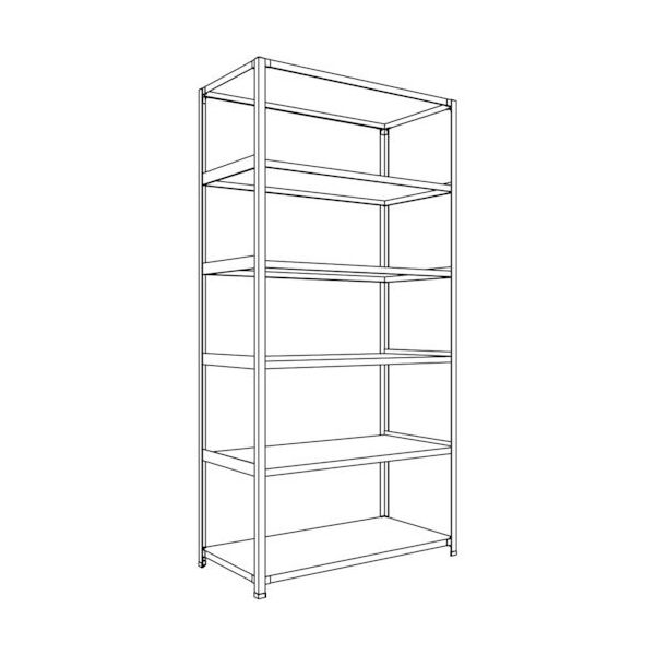 日本ファイリング NF 軽量開放棚 中棚ボルトレスタイプW1200D600H2400F6 LA84L-16 1台 135-7091（直送品）