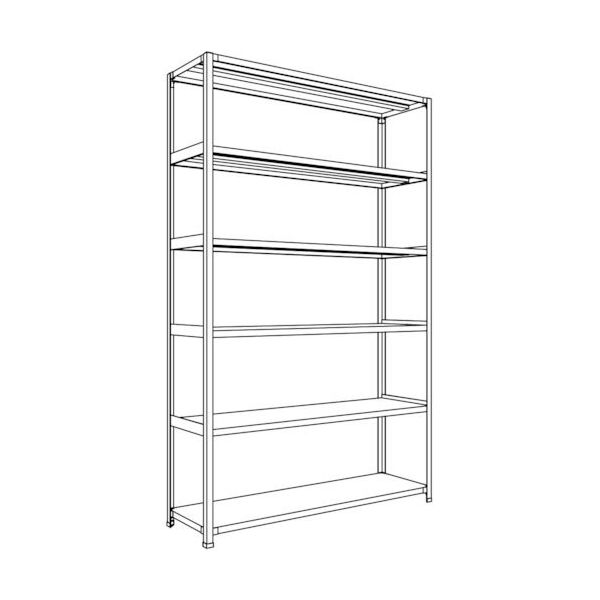 日本ファイリング NF 軽量開放棚 中棚ボルトレスタイプW1500D450H2400F6 LA85S-16 1台 136-3426（直送品）