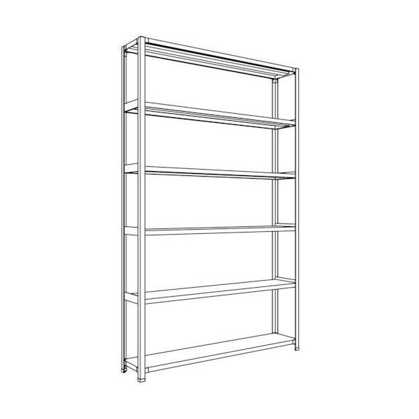 日本ファイリング NF 軽量開放棚 中棚ボルトレスタイプW1500D300H2400F6 LA85K-16 1台 135-7060（直送品）