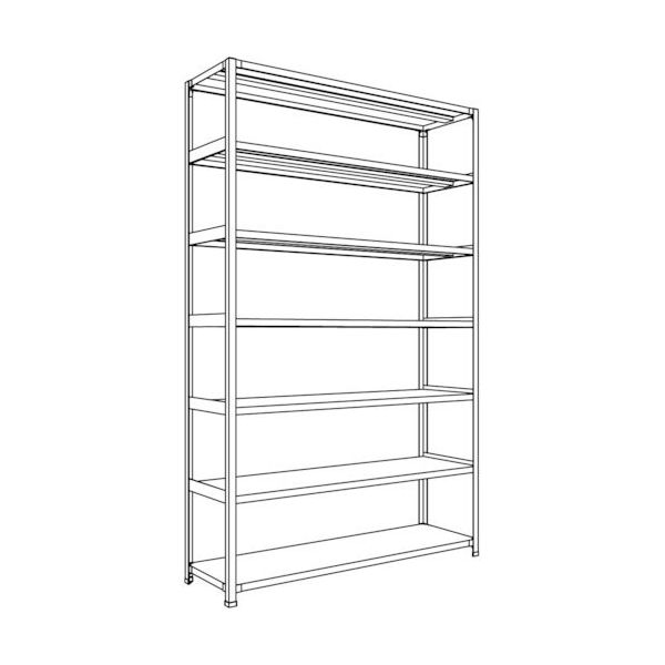 日本ファイリング NF 軽量開放棚 中棚ボルトレスタイプW1500D450H2400F7 LA85S-17 1台 136-1804（直送品）