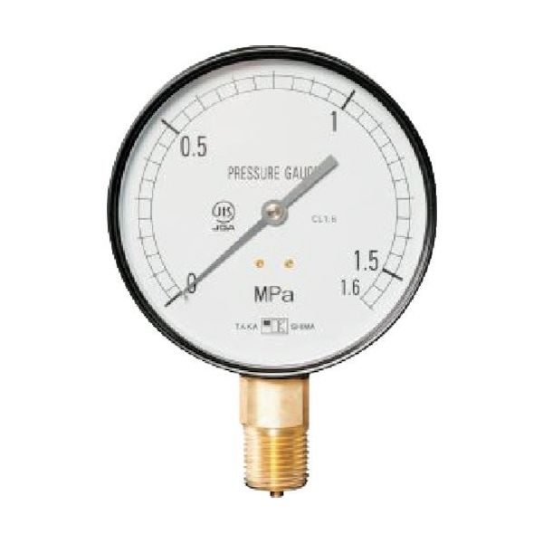 高島計器 高島 一般圧力計(A枠立型・φ75) 圧力レンジ0.0~0.1MPa R3/8【1022010】 1022010 1個（直送品）