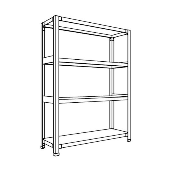 日本ファイリング NF 軽量開放棚 中棚ボルトレスタイプW900D450H1200F5 LA43S-15 1台 136-1797（直送品）
