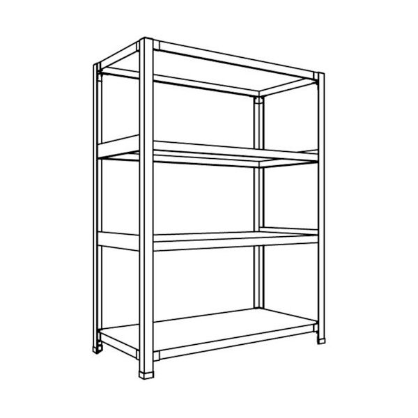 日本ファイリング NF 軽量開放棚 中棚ボルトレスタイプW900D450H1200F4 LA43S-14 1台 136-0207（直送品）