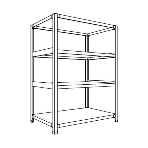 日本ファイリング NF 軽量開放棚 中棚ボルトレスタイプW900D600H1200F4 LA43L-14 1台 136-0253（直送品）