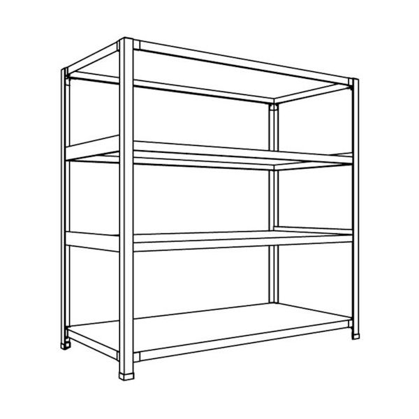 日本ファイリング NF 軽量開放棚 中棚ボルトレスタイプW1200D600H1200F4 LA44L-14 1台 135-5523（直送品）