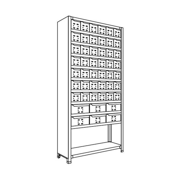 日本ファイリング NF 引出し付軽量物品棚W900D300H1800F11 LA63K-711 1台 136-1849（直送品）