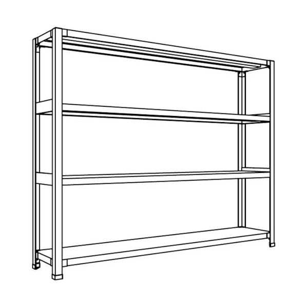 日本ファイリング NF 軽量開放棚 中棚ボルトレスタイプW1500D300H1200F4 LA45K-14 1台 136-3428（直送品）